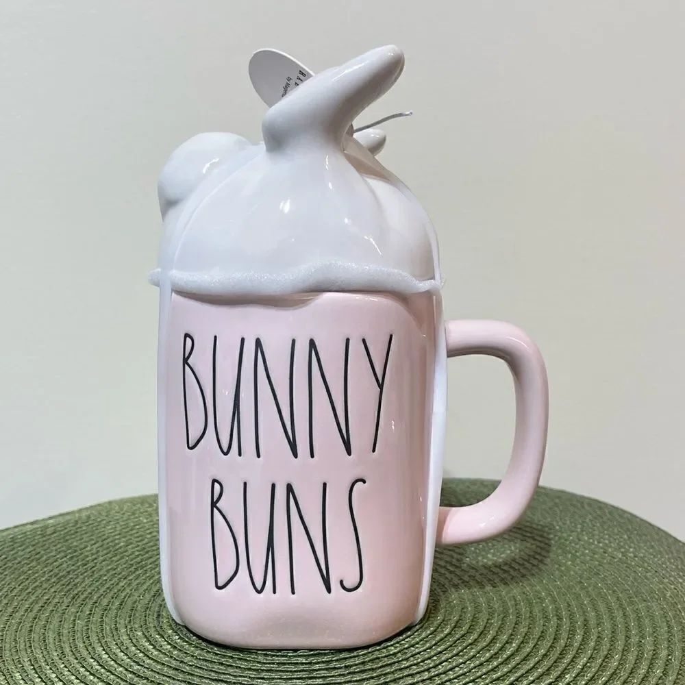 Rae Dunn Bunny Buns Mug with removable topper NWT